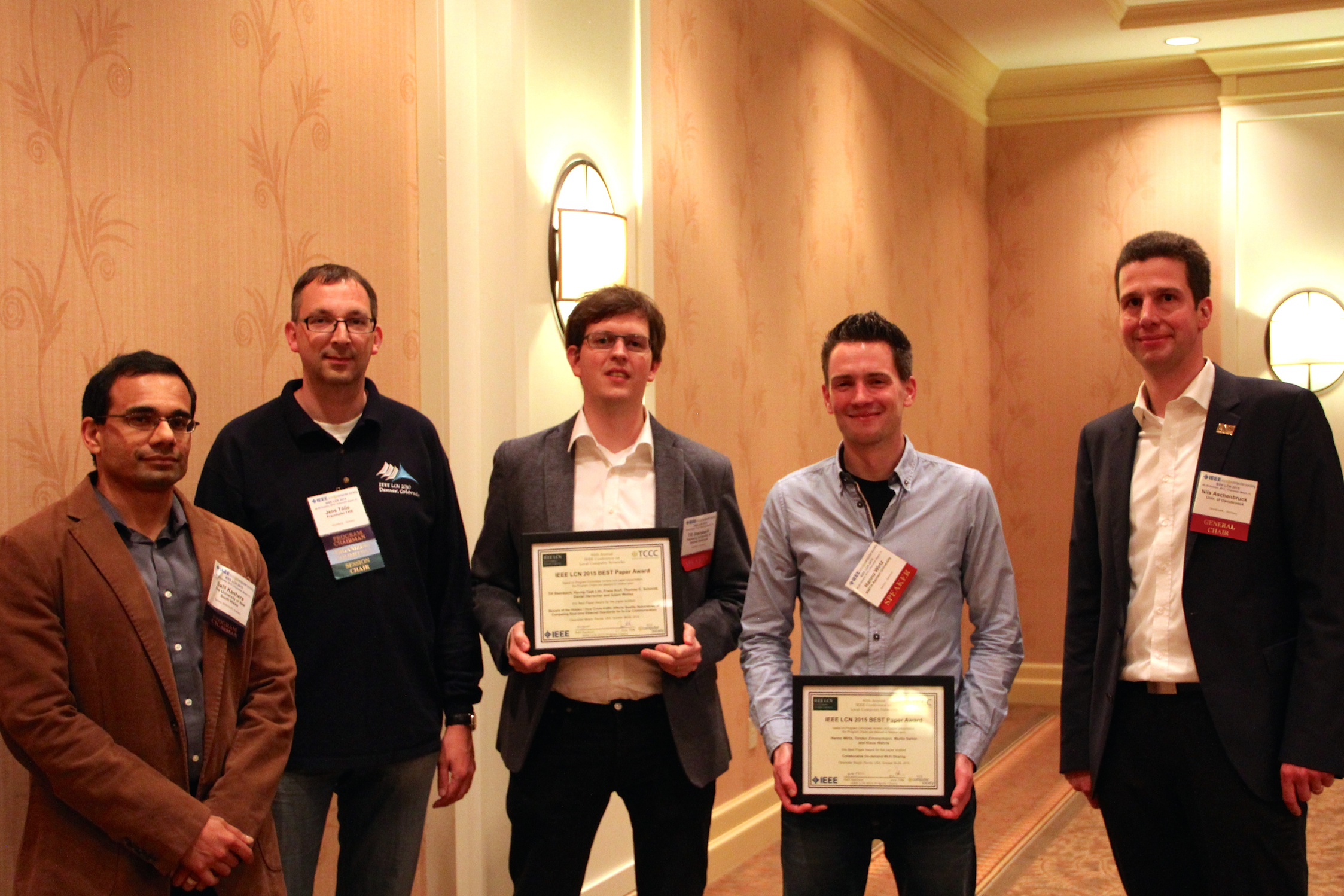Awards Ceremony of the 40th IEEE LCN Conference in Clearwater Beach, Florida (Photo: Leah Pope)